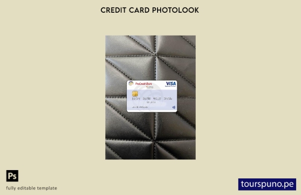 listo para imprimir Plantilla frontal de aspecto fotográfico Bulgaria ProCredit 